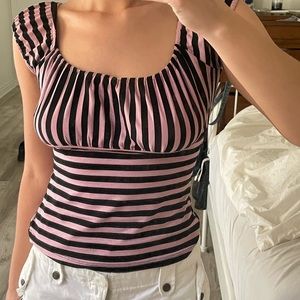 Punk Pink and Black Striped Top